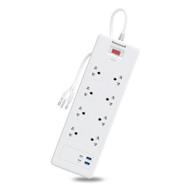 Honeywell 8 Outlet Surge Protector with 2 Type C & 2 USB HC000053SRG1.8MWHT82UPD25WTH